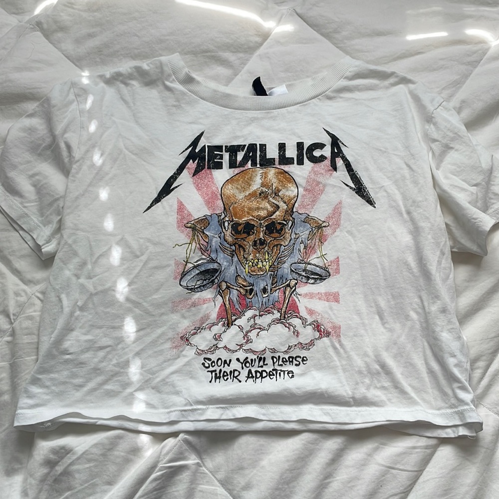 H&M Metallica cropped t-shirt- XS